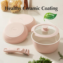 Load image into Gallery viewer, Redchef Ceramic Pots and Pans Set Non Stick, Nonstick Kitchen Cookware Sets, Non Toxic Pots and Pans Set Non Stick, PFAS PFOA &amp; PTFE Free, Nonstick Frying Pans Set, Ceramic Pan Skillet, RV Cookware