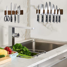 Load image into Gallery viewer, Magnetic Knife Strips, Magnetic Knife Holder for Wall 16 Inch, Acacia Wood Knife Magnetic Strip Use as Knife Bar, Knife Holder for Kitchen Utensil Organizer