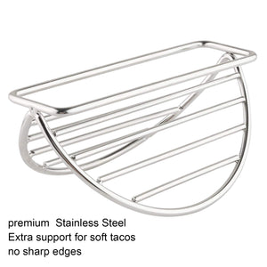 YellRin Taco Holder Stand Stainless Steel Taco Rack Tray Stand Up Holders Kitchen Set for Tortillas, Burritos, Parties & Restaurants (Taco Holders)