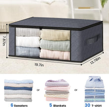 Load image into Gallery viewer, HomeHacks 2-Pack Large Laundry Basket and 3-Pack Grey Storage Bgas for Organizing, Clothing, Bedroom, Comforter, Closet, Dorm Bundle