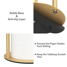 Load image into Gallery viewer, Paper Towel Holder Black, Premium Stainless Steel Kitchen Roll Dispenser, Countertop Roll Organizer with Weighted Base