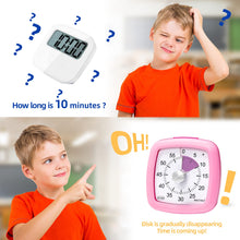 Load image into Gallery viewer, Secura 60-Minute Visual Timer, Silent Study Timer for Kids and Adults, Time Clocks, Time Management Countdown Timer for Teaching (Pink)