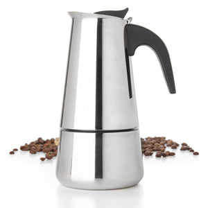 Mixpresso 9 Cup Greca Stovetop Espresso Maker 450ml/15oz, Moka Pot with Coffee Percolator Design, Stainless Steel Stove Top Coffee Maker for Camping or Home Use, Italian Coffee Maker Stovetop