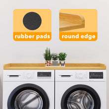 Load image into Gallery viewer, SpaceAid Washer Dryer Countertop, Laundry Wood Shelf Topper with Edge, 54&quot; Width x 27.5&quot; Depth Cover Guard Organizer for Washer and Dryer Laundry Hamper Counter Storage Organization (Black)