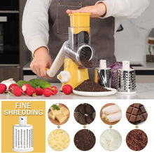 Load image into Gallery viewer, Rotary Cheese Grater Hand Crank Cheese Shredder for Fresh Cheese, Vegetable, Nuts,Non-slip Suction Base, Free Cleaning Brush Three Blades, Black