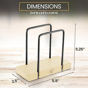 Napkin Holder for Table - Modern Black Napkin Dispenser, Bamboo and Iron Design, Non-Slip, Suitable for Kitchen, Dining, Farmhouse, Cocktail, Picnic, Bar, Outdoor Use - Holds Paper Napkins, Mail, Bill