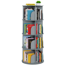 Load image into Gallery viewer, SpaceAid 4 Tier Rotating Bookshelf Tower, Spinning Bookcase Lazy Susan, Revolving 360 Book Shelf Storage Round Carousel, Vertical Rotate Turning Spiral Corner Organizer, White
