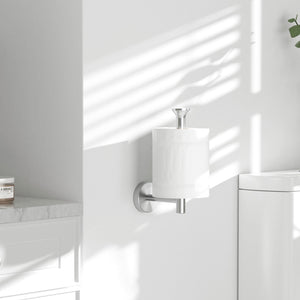 Toilet Paper Holder Wall Mount Bathroom Paper Roll Holder Tissue Handle Stainless Steel for Farmhouse Kitchen Matte Black