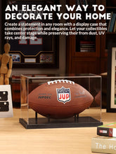 Load image into Gallery viewer, JupDec Baseball Display Case with Wood Stand, Clear Acrylic Stable &amp; Secure Game Ball Holder Showcase, UV Protection Souvenirs and Collectibles Box with Turf, Ideal Gift for Autograph Single MLB Ball