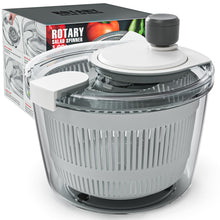 Load image into Gallery viewer, Salad Spinner Lettuce Spinner, Wash, Spin &amp; Dry Salad Greens, Vegetable Washer Salad Dryer With Rotary Handle for Fruits &amp; Vegetables, High Efficiency Vegetable Spinner Kitchen Gadget 3Qt White