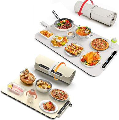 BW450 Beige Food Warming Mat Bundle with BW701 Off-White Electric Warming Tray