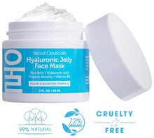 Load image into Gallery viewer, SeoulCeuticals Korean Skin Care Hyaluronic Acid Jelly Face Mask – Rice Bran + Vit B5 + Rosehip Anti Aging K Beauty Skincare for Plump Glowing Skin 2oz