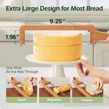 Load image into Gallery viewer, Adjustable Bread Slicer for Homemade Bread – Sourdough Bread Knife with Thickness Guide &amp; Serrated Stainless Blade, Manual Bow Cutter for Bagels and Baguettes, Gift for Baker, Ambidextrous Use
