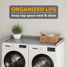 Load image into Gallery viewer, SpaceAid Washer Dryer Countertop, Laundry Wood Shelf Topper with Edge, 54&quot; Width x 27.5&quot; Depth Cover Guard Organizer for Washer and Dryer Laundry Hamper Counter Storage Organization (Black)