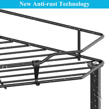 Load image into Gallery viewer, 4 Tier Floor Standing Corner Shower Caddy Organizer Shelf with Hooks, Bathroom Shelves Stand Rack, Black
