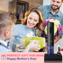 Load image into Gallery viewer, Secura Electric Wine Opener, Automatic Bottle Corkscrew Opener with Foil Cutter, Rechargeable (Champagne Gold)