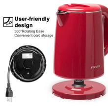 Load image into Gallery viewer, Secura Stainless Steel Double Wall Electric Kettle Water Heater for Tea Coffee w/Auto Shut-Off and Boil-Dry Protection, 1.0L (Orange) SWK-1001DO/HB-K012