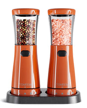 Load image into Gallery viewer, Electric Salt and Pepper Grinder Set with Storage Base, Stainless Steel Rechargeable Salt and Pepper Grinder Set with 4.5 oz Large Capacity, 1.8&quot; Wide Mouth, Adjustable Coarseness, Ideal for Kitchen