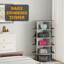 Load image into Gallery viewer, SpaceAid 7 Tier Rotating Shoe Rack Tower, Spinning Shoe Display Lazy Susan, Revolving 360 Shoe Rack Storage Round Carousel, Vertical Handbag Rotate Shoes Closet Organization (7-Tier White)