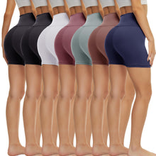 Load image into Gallery viewer, TNNZEET 7 Pack Biker Shorts for Women - 5''/8''/3'' High Waisted Workout Tummy Control Spandex Gym Shorts for Yoga Athletic