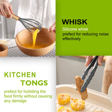 Load image into Gallery viewer, Umite Chef 36pcs Silicone Kitchen Cooking Utensils with Holder, Heat Resistant Cooking Utensils Sets Wooden Handle, Nonstick Kitchen Gadgets Tools Include Spatula Spoons Turner Pizza Cutter(Grey)