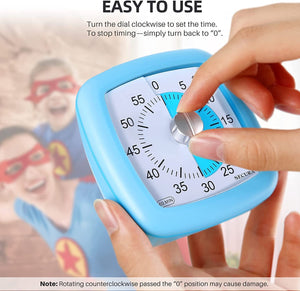 Secura 60-Minute Visual Timer, Silent Study Timer for Kids and Adults, Time Clocks, Time Management Countdown Timer for Teaching (Pink)