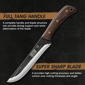 6.7 Inch Boning Knife for Meat Cutting, Super Sharp Fillet Knife for Fish, High Carbon Steel Hand Forged Butcher Knives for Brisket Trimming, BBQ, Camping