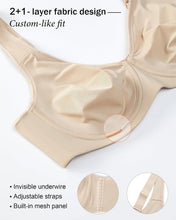 Load image into Gallery viewer, QDN Minimizer Bras for Women, Plus Size Underwired Push up Bra, Womens Full Coverage Unlined Breathable Soft Underwear