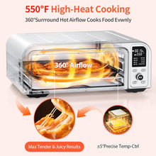 Load image into Gallery viewer, 19QT Digital 8-in-1 Air Fryer Toaster Oven, 550°F Flavor-Lock Tech, Flip Up &amp; Away Capability, 40+ Recipes, Airfryer Countertop Oven Combo, 4 Accessories, Fit 13&quot; Pizza Black