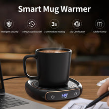 Load image into Gallery viewer, Lerat Coffee Mug Warmer &amp; Mug Set for Desk, Electric Coffee Cup Warmer with Auto Shut Off, 3 Temperature Setting Smart Cup Warmer for Heating Coffee, Milk, Beverage, Candle Jar (Black), 12oz