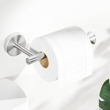 Load image into Gallery viewer, Toilet Paper Holder Wall Mount Bathroom Paper Roll Holder Tissue Handle Stainless Steel for Farmhouse Kitchen Matte Black