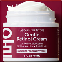 Load image into Gallery viewer, SeoulCeuticals 1% Korean Retinol Night Cream - 97.5% Snail Mucin + 2% Niacinamide Moisturizer for Face - Gentle K Beauty for Sensitive Skin 2oz