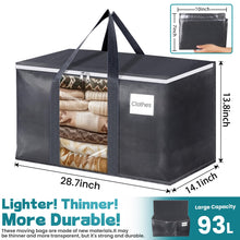 Load image into Gallery viewer, HomeHacks Extra Large Moving Bags with Visible PVC Window, Lightweight but Durable Storage Bags with Reinforced Handles, Storage Totes for Packing, Moving, Storage (93L, 6-Pack)