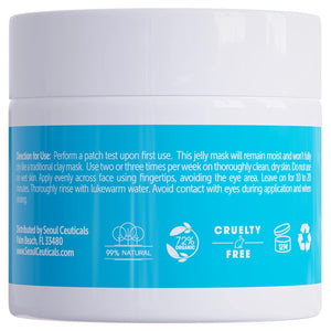 SeoulCeuticals Korean Skin Care Hyaluronic Acid Jelly Face Mask – Rice Bran + Vit B5 + Rosehip Anti Aging K Beauty Skincare for Plump Glowing Skin 2oz