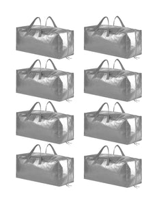 SpaceAid Heavy Duty Moving Bags, Extra Large Storage Totes W/Backpack Straps Strong Handles & Zippers, Alternative to Moving Boxes, Packing & Moving Supplies, Black (8 Pack)