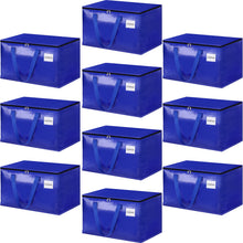 Load image into Gallery viewer, HomeHacks Moving Bags, 8-Pack Heavy Duty with Strong Zippers and Handles Collapsible Moving Supplies, Storage Totes for Packing &amp; Moving Storing 93L-8 Pack (Blue)