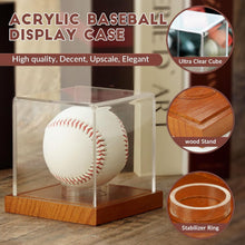 Load image into Gallery viewer, JupDec Jersey Frame &amp; Baseball Display Case, Clear Acrylic Shadow Box with UV Protection Wooden Showcase,Idea Gift for Sports Fans