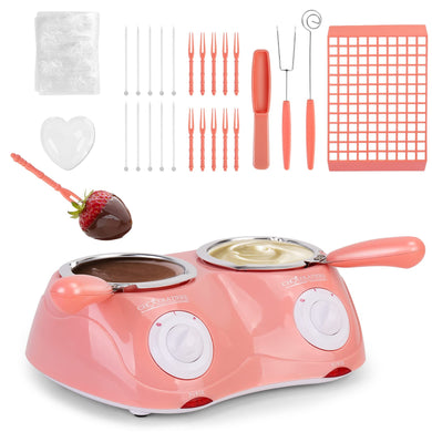 Outamateur Chocolate Melting Pot Electric Chocolate Fondue Mini Fondue Candy Maker with Double Melting Pot for Milk Chocolate,Cheese,Butter,Candy