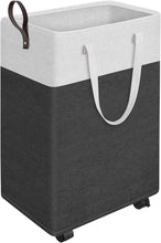 Load image into Gallery viewer, HomeHacks 2-Pack Large Laundry Basket and Rolling Laundry Basket for Organizing, Clothing, Bedroom, Comforter, Closet, Dorm Bundle