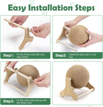 Load image into Gallery viewer, Outamateur Sisal Cat Scratching Ball, Cat Scratcher Ball Toy with Stable Stand, Interactive Exercise Toy for Small Pet Interactive Exercise and Play