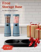 Load image into Gallery viewer, Electric Salt and Pepper Grinder Set with Storage Base, Stainless Steel Rechargeable Salt and Pepper Grinder Set with 4.5 oz Large Capacity, 1.8&quot; Wide Mouth, Adjustable Coarseness, Ideal for Kitchen