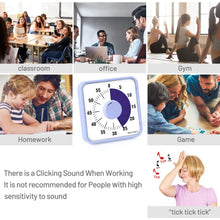 Load image into Gallery viewer, Secura 60-Minute Visual Countdown Timer, 7.5-Inch Oversize Classroom Visual Timer for Kids and Adults, Durable Mechanical Kitchen Timer Clock with Magnetic Backing (Blue)