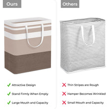 Load image into Gallery viewer, HomeHacks 2 Pack Large Laundry Baskets, Waterproof, Freestanding Laundry Hampers, Collapsible Clothes Hamper with Reinforced Handles in Laundry Room, College Dorm, Bathroom, Bedroom (Grey, 75Lx2)