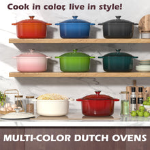 Load image into Gallery viewer, Enameled Cast Iron Dutch Oven - Umite Chef 5QT Pot with Lid &amp; Cotton Potholders - Heavy-Duty Cookware for Bread Baking, Braising, Stews, Roasting(Cream White)