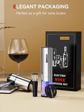 Load image into Gallery viewer, Rechargeable Electric Wine Gift Set - Aerator, Vacuum Stoppers, Foil Cutter and Bottle Opener for Home Bar and Outdoor Parties