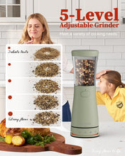 Load image into Gallery viewer, Electric Salt and Pepper Grinder, Stainless Steel Rechargeable Salt and Pepper Grinder Set with 4.5 oz Large Capacity, 1.8&quot; Wide Mouth, Adjustable Coarseness, Ideal for Kitchen