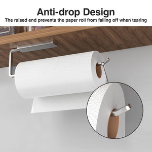 Paper Towel Holder Under Cabinet - Wall Mounted Paper Towel Holder No Drilling, Adhesive Under Cabinet Roll Holder, Black Kitchen Towel Holder, 31 x 8 x 3.5 cm, Aluminum, Black