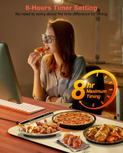 Load image into Gallery viewer, Silicone Electric Warming Tray with 7 Temp-Settings and Electric Griddle with Removable Touch Panel, 1300W Fast Heating in 10S