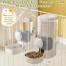 Load image into Gallery viewer, 34oz Hanging Automatic Cat Food and Water Dispenser, 1L Auto Gravity Pet Feeder Set, Cage Cat Dog Feeder for Kitten Puppy Bunny Guinea Pig (Milk Coffee)