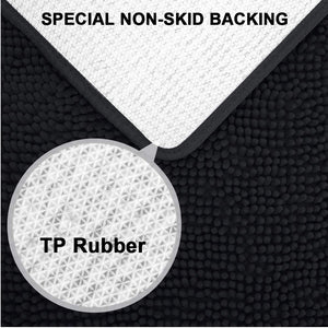 Secura Bathroom Rugs, 47 x 28 Inches, Extra Soft & Thick, Absorbent Water Bath Mat, Machine Washable Non-Slip Bath Mats for Bathroom, Shower, and Tub, Home Decor Accessories (Gray)